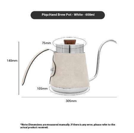 304 Stainless Steel Hand Made Coffee Maker Household Hanging Ear Narrow Mouth Coffeepot Leather Anti-scald Hand Wash Pot