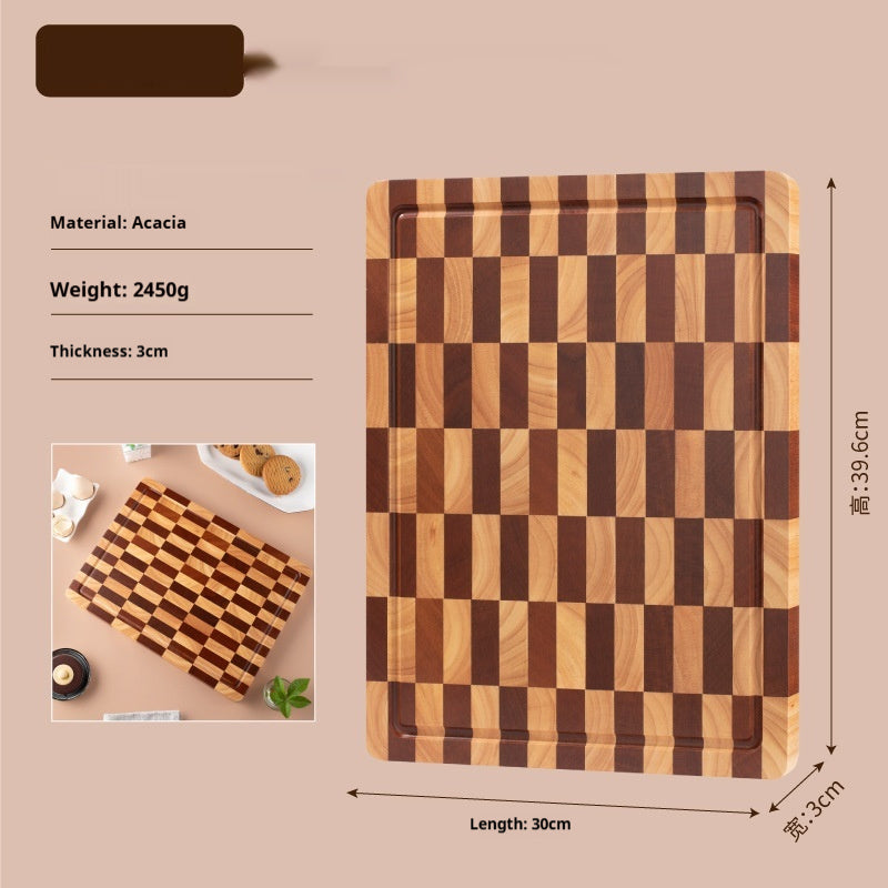 Wooden Chessboard Grid Cutting Board Chopping Board For Fruits