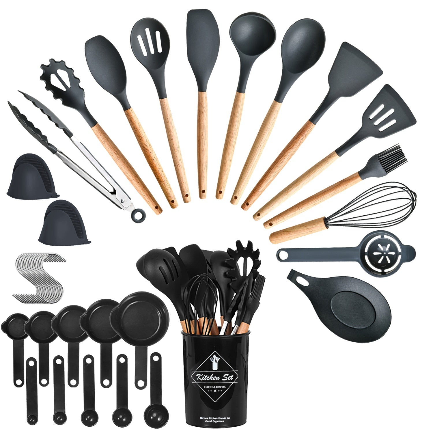 35Pcs Kitchen Utensils Set - Cookware Essentials | Food Safe, ]
