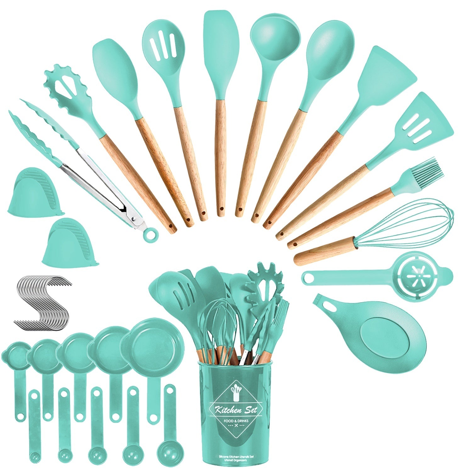35Pcs Kitchen Utensils Set - Cookware Essentials | Food Safe, ]