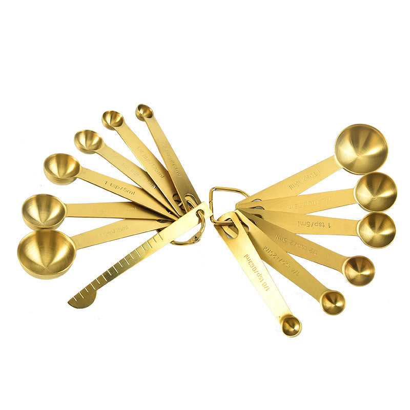 Cozinha Measuring Spoons - Gold Stainless Steel | 6 Pieces