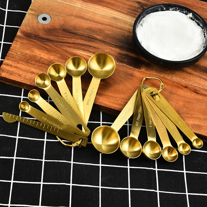 Cozinha Measuring Spoons - Gold Stainless Steel | 6 Pieces
