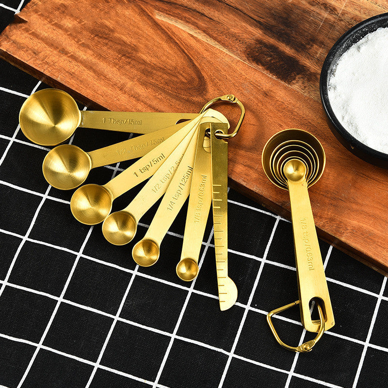 Cozinha Measuring Spoons - Gold Stainless Steel | 6 Pieces