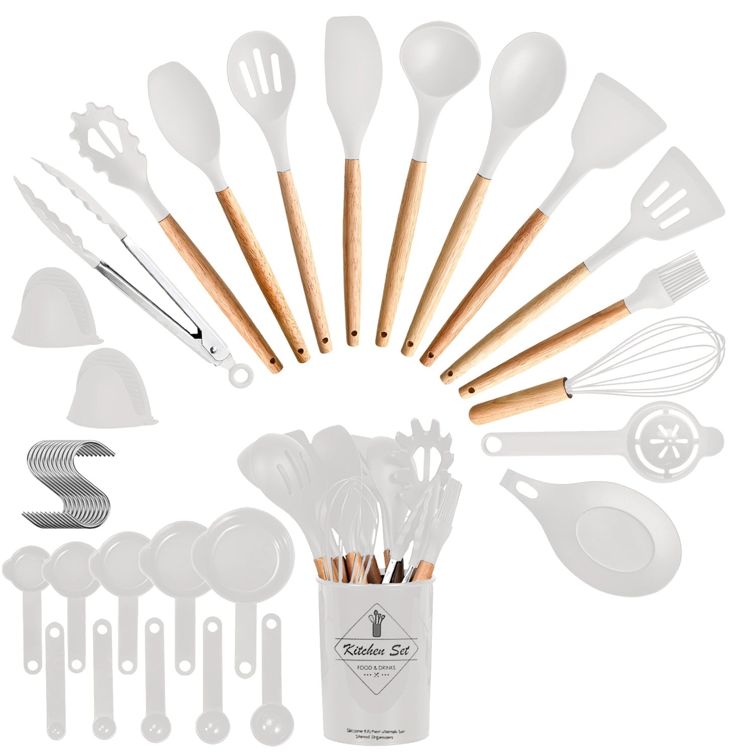 35Pcs Kitchen Utensils Set - Cookware Essentials | Food Safe, ]